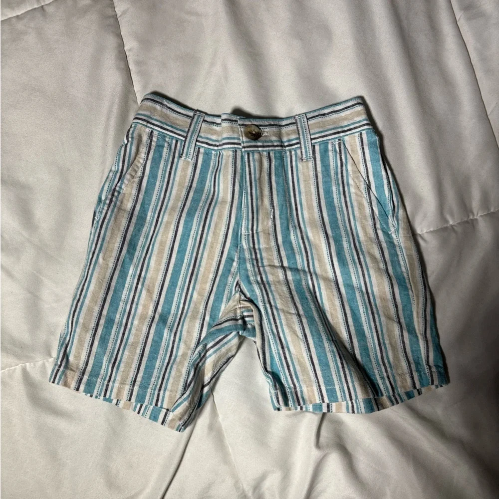 Jamie and Jack Striped Linen Blend Shorts Size 6-12 months